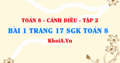 Bài 1 trang 17 Toán 8 Cánh Diều Tập 2